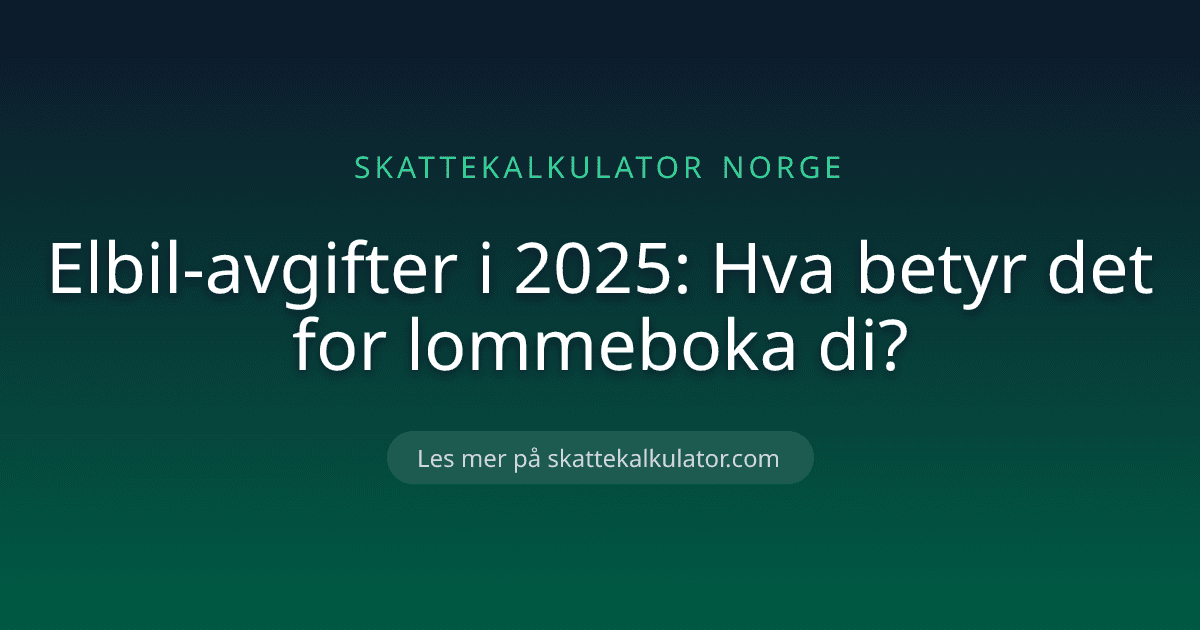 Elbil-avgifter i 2025: Hva betyr det for lommeboka di?